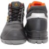 VITABAN Breathable Steel Toe Work Shoes Footwear for Worker Comfort in Black with Orange Laces and Durable Design - Genuine Leather Women