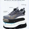 Unisex Anti-Smash Steel Toe Sneakers - Breathable, Indoor & Outdoor Work Shoes, Lace-Free Casual Hiking Shoes for Boys - Image 3
